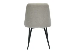 Chaises en tissu chenille beige et métal noir (lot de 2) HASTA