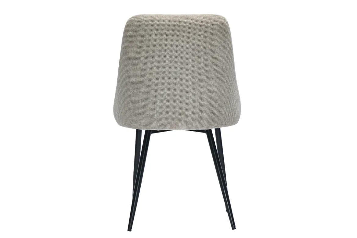 Chaises en tissu chenille beige et métal noir (lot de 2) HASTA