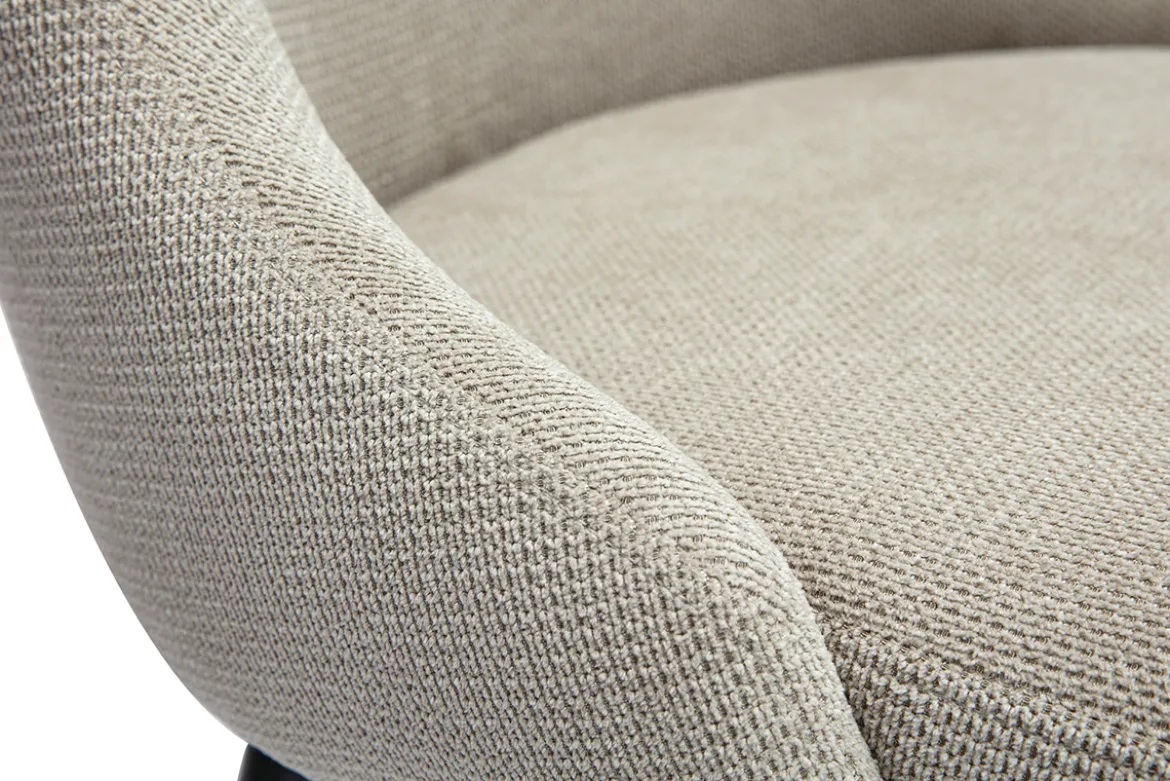 Chaises en tissu chenille beige et métal noir (lot de 2) HASTA