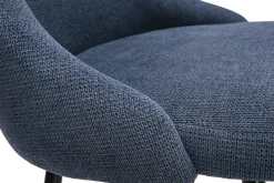 Chaises en tissu chenille bleu foncé et métal noir (lot de 2) HASTA