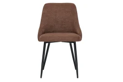 Chaises en tissu chenille terre brûlée et métal noir (lot de 2) HASTA