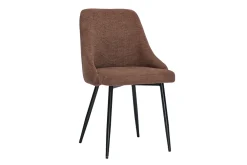 Chaises en tissu chenille terre brûlée et métal noir (lot de 2) HASTA