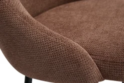 Chaises en tissu chenille terre brûlée et métal noir (lot de 2) HASTA