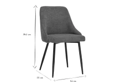 Chaises en tissu chenille terre brûlée et métal noir (lot de 2) HASTA