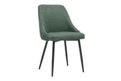 Chaises en tissu chenille vert kaki et métal noir (lot de 2) HASTA