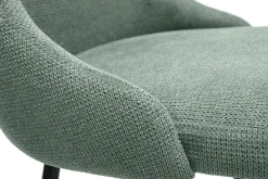 Chaises en tissu chenille vert kaki et métal noir (lot de 2) HASTA