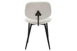 Chaises en tissu effet laine bouclée blanc et métal noir (lot de 2) TOBIAS