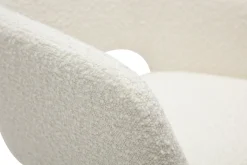 Chaises en tissu effet laine bouclée blanc cassé et métal noir (lot de 2) LAURETTE