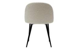 Chaises en tissu effet laine bouclée blanc cassé et métal noir (lot de 2) CELESTE
