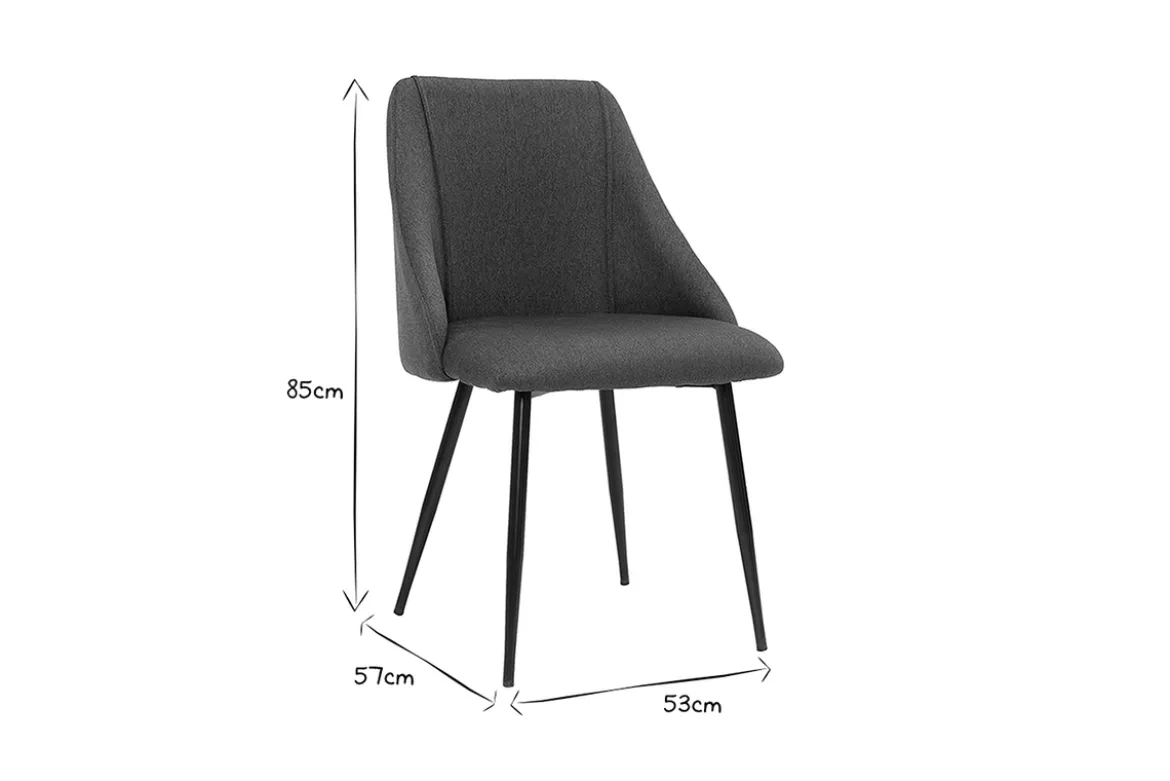 Chaises en tissu effet velours texturé beige et métal noir (lot de 2) HIGGINS