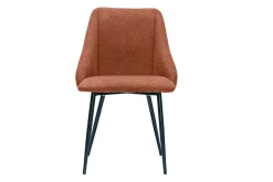 Chaises en tissu effet velours texturé terre brûlée et métal noir (lot de 2) HIGGINS