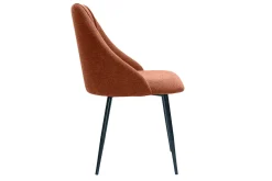Chaises en tissu effet velours texturé terre brûlée et métal noir (lot de 2) HIGGINS