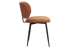 Chaises en tissu effet velours texturé terre brûlée et métal noir (lot de 2) ATRIUM