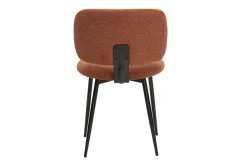 Chaises en tissu effet velours texturé terre brûlée et métal noir (lot de 2) ATRIUM