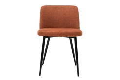 Chaises en tissu effet velours texturé terre brûlée et métal noir (lot de 2) MONTI