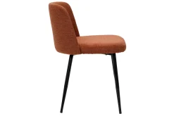 Chaises en tissu effet velours texturé terre brûlée et métal noir (lot de 2) MONTI