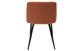 Chaises en tissu effet velours texturé terre brûlée et métal noir (lot de 2) MONTI