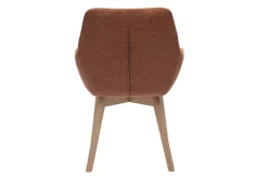Chaises en tissu effet velours texturé terre brûlée et bois clair (lot de 2) ALESS