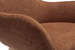 Chaises en tissu effet velours texturé terre brûlée et bois clair (lot de 2) ALESS