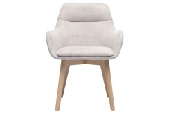Chaises en tissu effet velours texturé beige et bois clair (lot de 2) ALESS