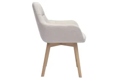 Chaises en tissu effet velours texturé beige et bois clair (lot de 2) ALESS