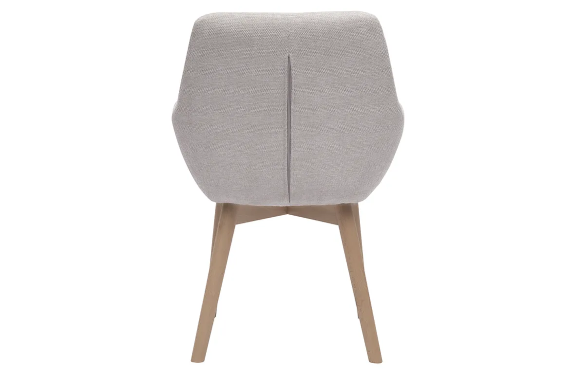 Chaises en tissu effet velours texturé beige et bois clair (lot de 2) ALESS