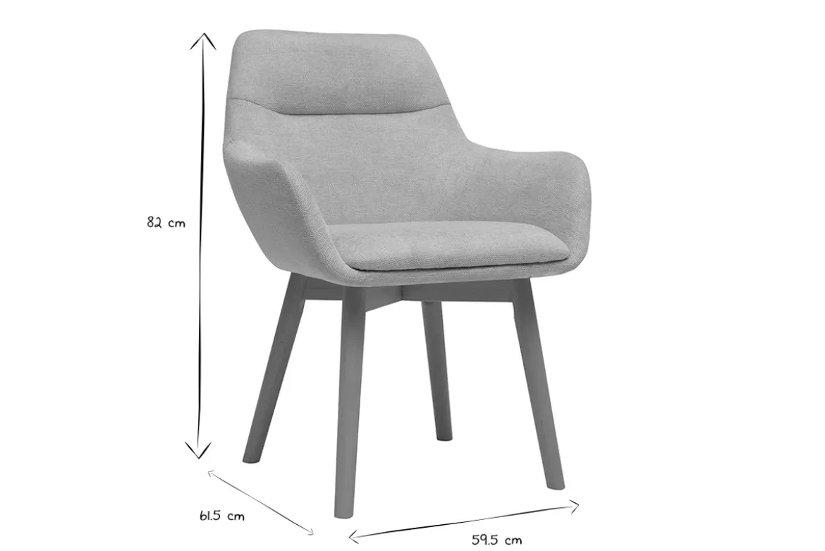 Chaises en tissu effet velours texturé beige et bois clair (lot de 2) ALESS
