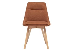 Chaises en tissu effet velours texturé terre brûlée et bois clair (lot de 2) ALESS