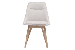 Chaises en tissu effet velours texturé beige et bois clair (lot de 2) ALESS