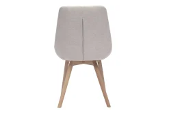 Chaises en tissu effet velours texturé beige et bois clair (lot de 2) ALESS