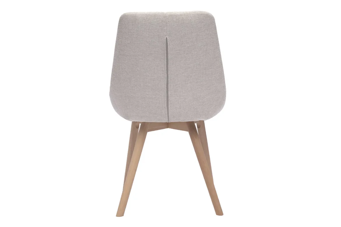 Chaises en tissu effet velours texturé beige et bois clair (lot de 2) ALESS