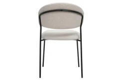 Chaises en tissu effet velours texturé beige et métal noir (lot de 2) BENTA
