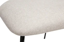 Chaises en tissu effet velours texturé beige et métal noir (lot de 2) BENTA