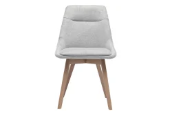 Chaises en tissu effet velours texturé gris clair et bois clair (lot de 2) ALESS