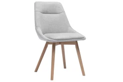 Chaises en tissu effet velours texturé gris clair et bois clair (lot de 2) ALESS