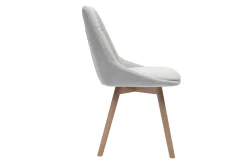Chaises en tissu effet velours texturé gris clair et bois clair (lot de 2) ALESS