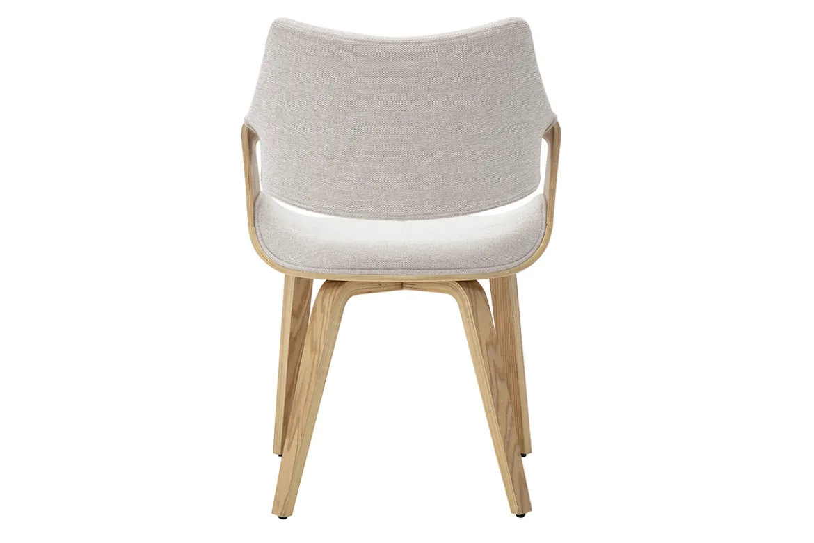 Chaises en tissu effet velours texturé beige et bois clair (lot de 2) SEVAN