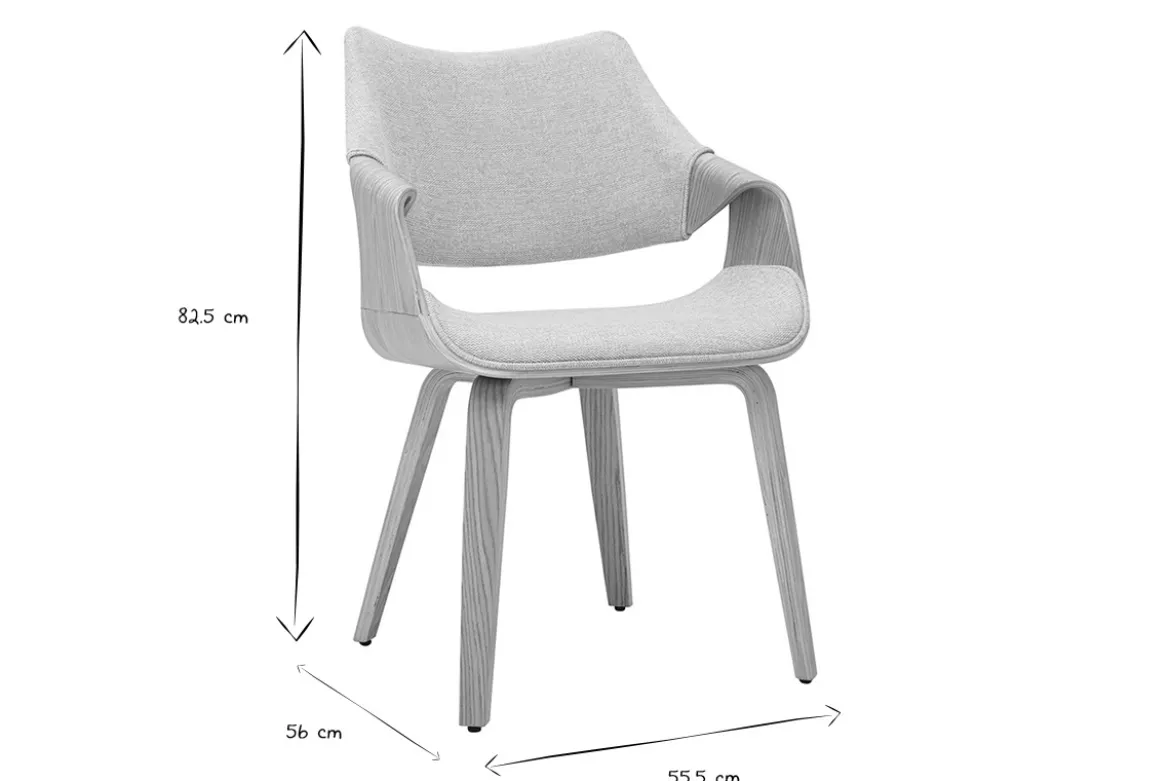 Chaises en tissu effet velours texturé beige et bois clair (lot de 2) SEVAN
