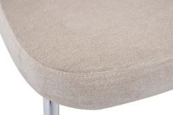 Chaises en tissu effet velours taupe et métal chromé (lot de 2) BREKA