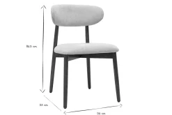 Chaises en tissu effet velours texturé beige et bois foncé noyer (lot de 2) SIAME