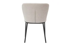 Chaises en tissu effet velours texturé beige et métal noir (lot de 2) LISOR