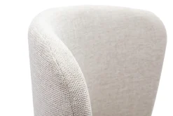 Chaises en tissu effet velours texturé beige et métal noir (lot de 2) LISOR