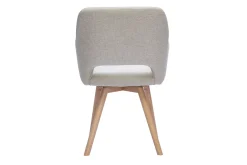 Chaises en tissu effet velours texturé beige et bois clair (lot de 2) LAURETTE
