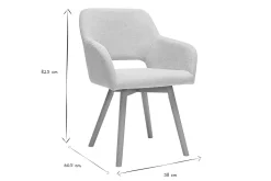Chaises en tissu effet velours texturé beige et bois clair (lot de 2) LAURETTE