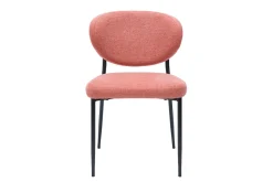 Chaises en tissu effet velours texturé terracotta et métal noir (lot de 2) BREKA