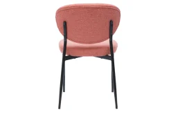 Chaises en tissu effet velours texturé terracotta et métal noir (lot de 2) BREKA