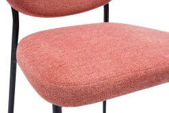 Chaises en tissu effet velours texturé terracotta et métal noir (lot de 2) BREKA