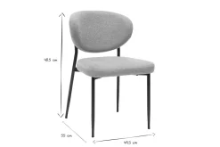 Chaises en tissu effet velours texturé terracotta et métal noir (lot de 2) BREKA