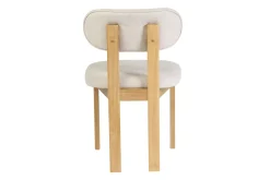 Chaises en tissu effet velours texturé beige et bois clair frêne (lot de 2) NORMI