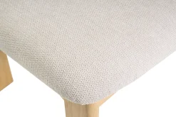 Chaises en tissu effet velours texturé beige et bois clair frêne (lot de 2) NORMI